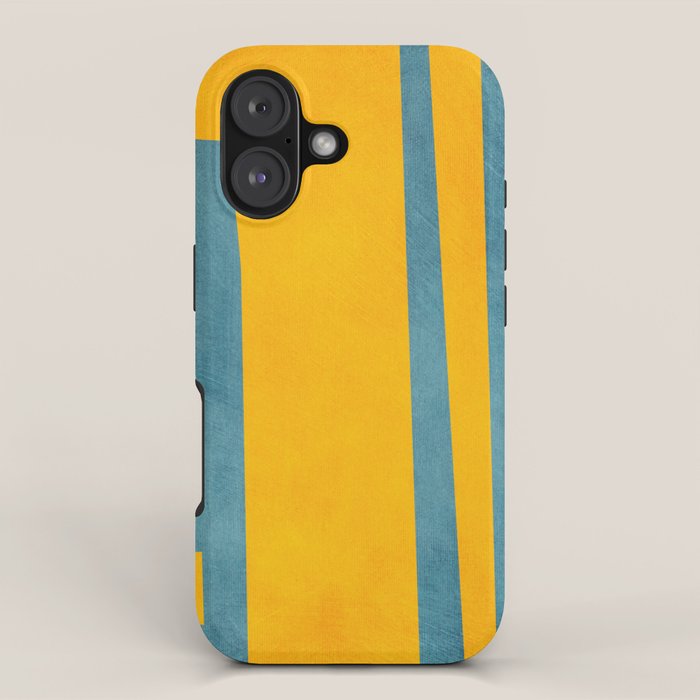 Yellow Teal Abstract Minimalist Artwork iPhone Case Gallery Image 1
