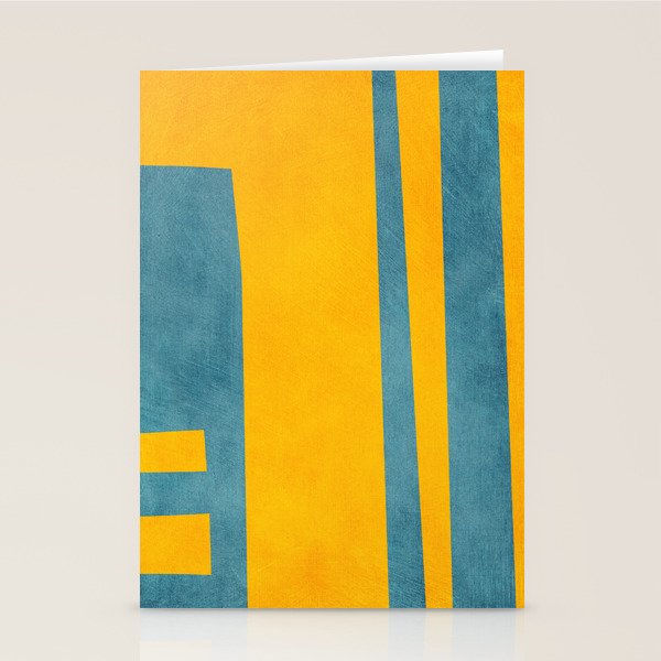 Yellow Teal Abstract Minimalist Artwork Stationery Card Gallery Image 2