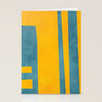 Yellow Teal Abstract Minimalist Artwork Stationery Card Gallery Image 2