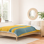 Yellow Teal Abstract Minimalist Artwork Duvet Cover Gallery Image 2