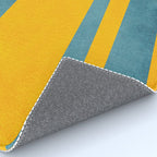 Yellow Teal Abstract Minimalist Artwork Rug Gallery Image 4