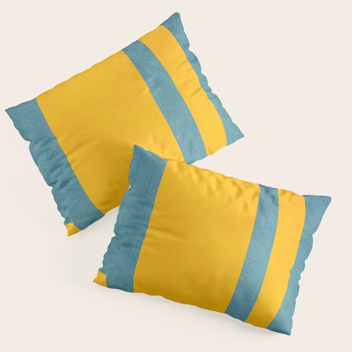 Yellow Teal Abstract Minimalist Artwork Pillow Sham Gallery Image 3
