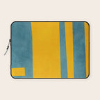 Yellow Teal Abstract Minimalist Artwork Laptop Sleeve Gallery Image 1