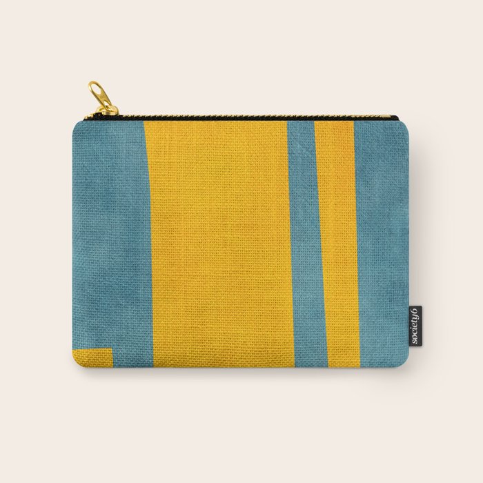 Yellow Teal Abstract Minimalist Artwork Carry All Pouch Gallery Image 1