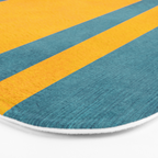 Yellow Teal Abstract Minimalist Artwork Bath Mat Gallery Image 3
