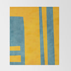 Yellow Teal Abstract Minimalist Artwork Throw Blanket Gallery Image 2