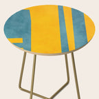 Yellow Teal Abstract Minimalist Artwork Side Table Gallery Image 2