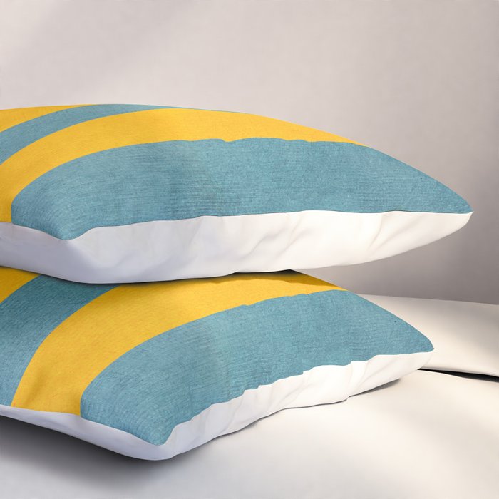 Yellow Teal Abstract Minimalist Artwork Pillow Sham Gallery Image 3