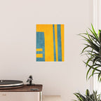 Yellow Teal Abstract Minimalist Artwork Poster Gallery Image 2