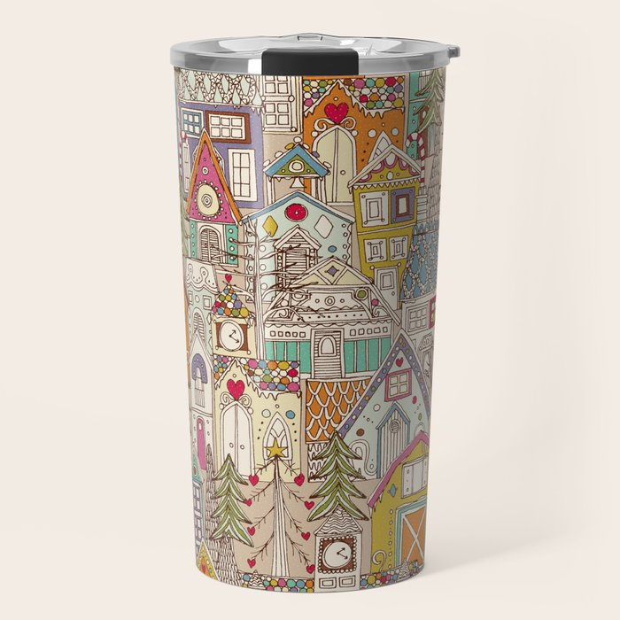 vintage gingerbread town Travel Mug Gallery Image 1