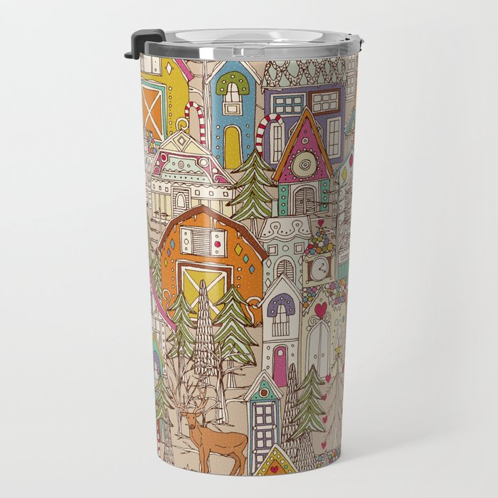 vintage gingerbread town Travel Mug Gallery Image 3