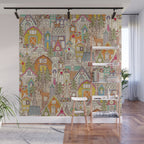 vintage gingerbread town Wall Mural Gallery Image 1