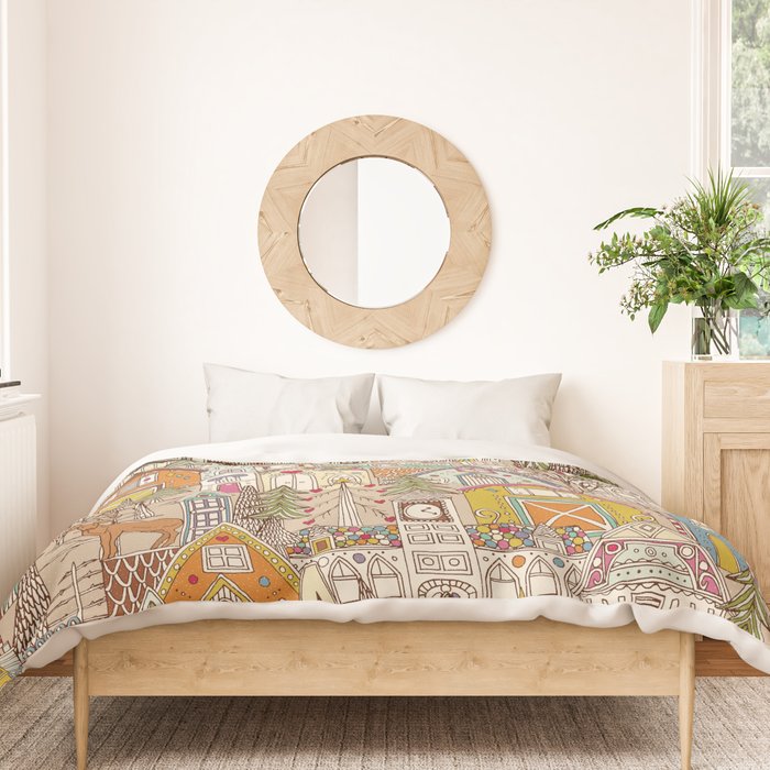 vintage gingerbread town Duvet Cover Gallery Image 3