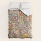 vintage gingerbread town Duvet Cover Gallery Image 6