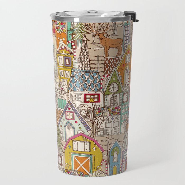 vintage gingerbread town Travel Mug Gallery Image 2