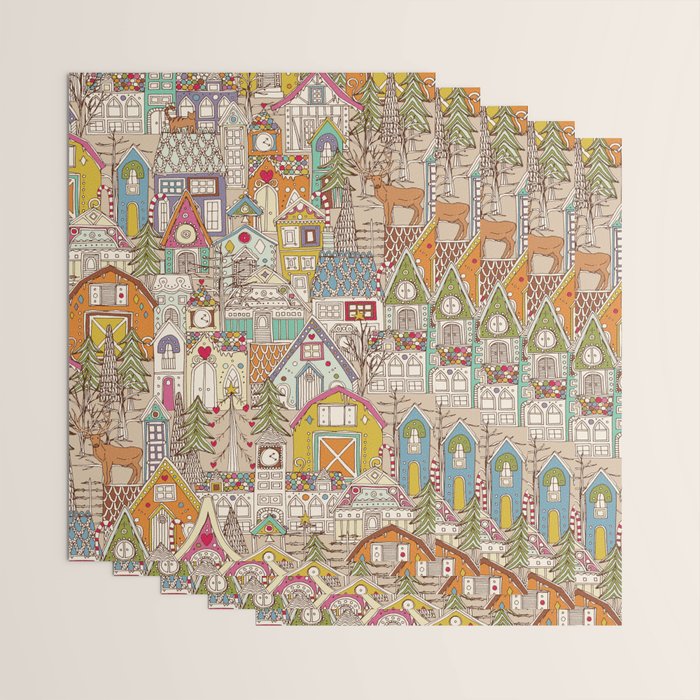 vintage gingerbread town Wrapping Paper Gallery Image 3