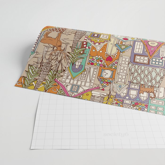 vintage gingerbread town Wrapping Paper Gallery Image 2