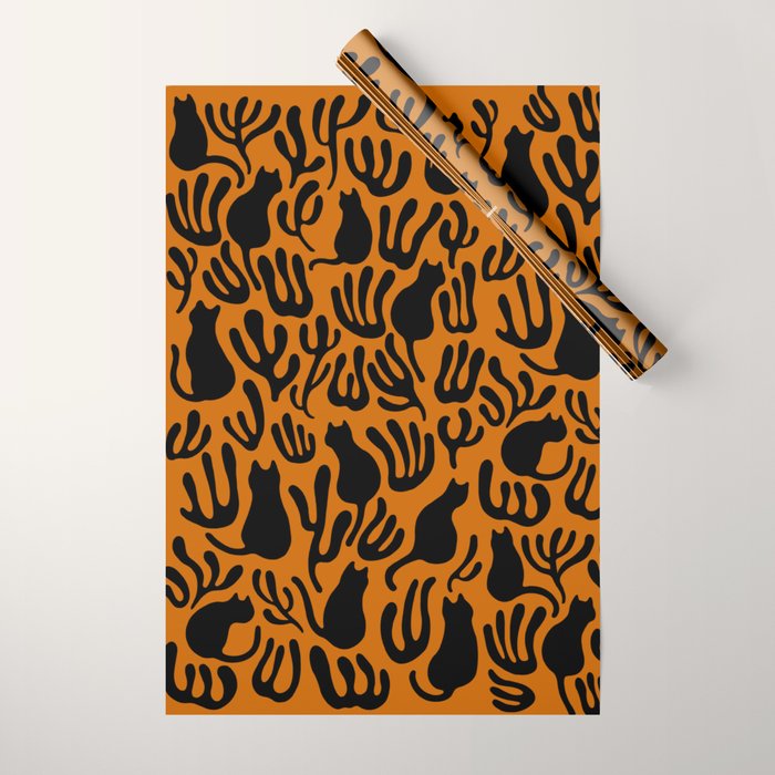 Pattern Cat 02a Autumn Wrapping Paper Gallery Image 1