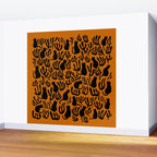 Pattern Cat 02a Autumn Wall Mural Gallery Image 2
