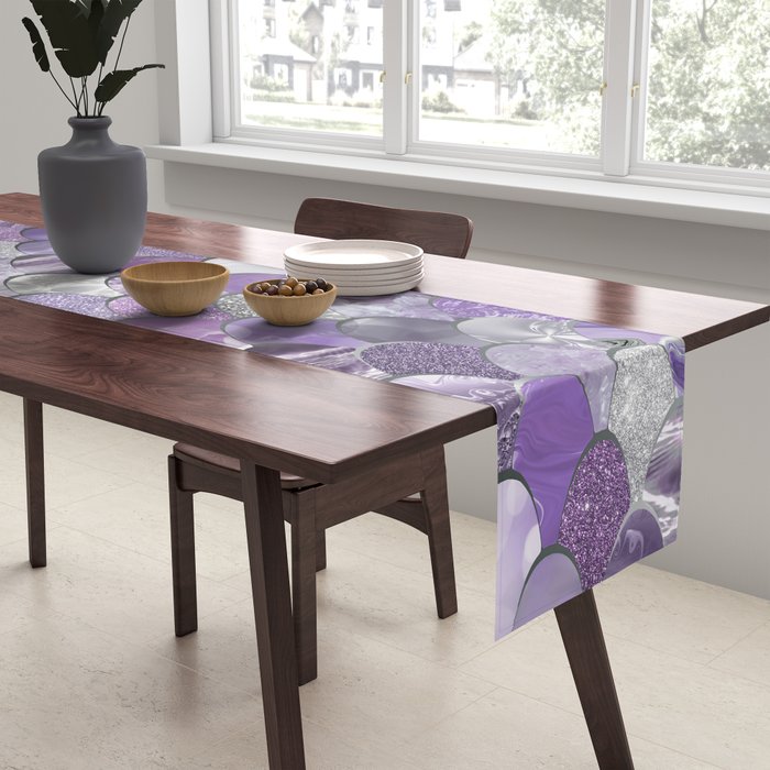 Mermaid Purple and Silver Table Runner Gallery Image 2