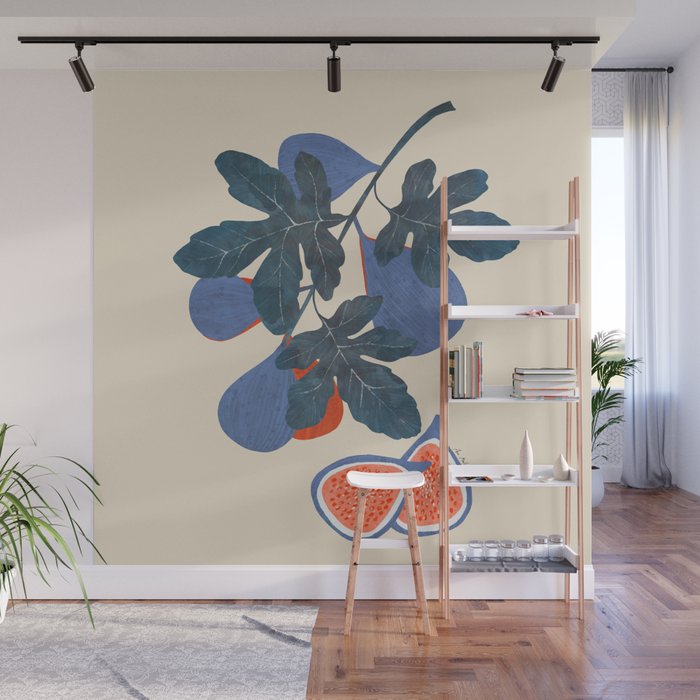 Fig branch still life Wall Mural Gallery Image 1
