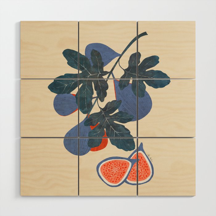 Fig branch still life Wood Wall Art Gallery Image 1