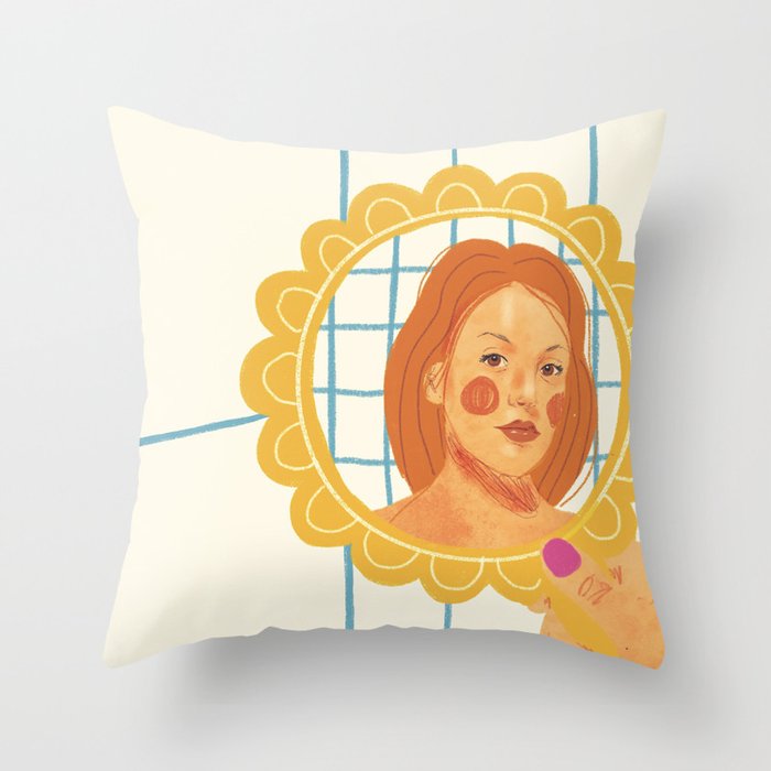 Looking in the mirror Throw Pillow Gallery Image 6