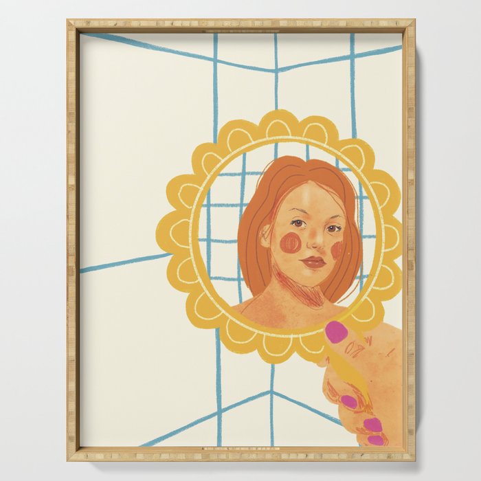 Looking in the mirror Serving Tray Gallery Image 1