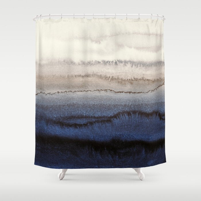 WITHIN THE TIDES WINTER BLUES by Monika Strigel Shower Curtain Gallery Image 1