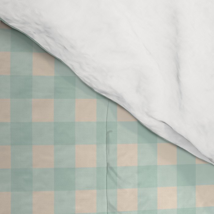 Retro Green Blue Gingham Comforter Gallery Image 4