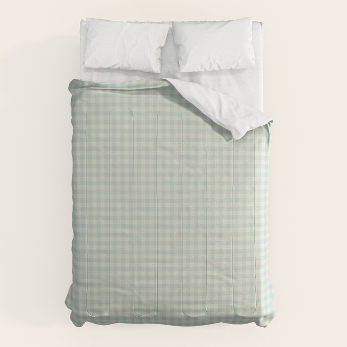 Retro Green Blue Gingham Comforter Gallery Image 6