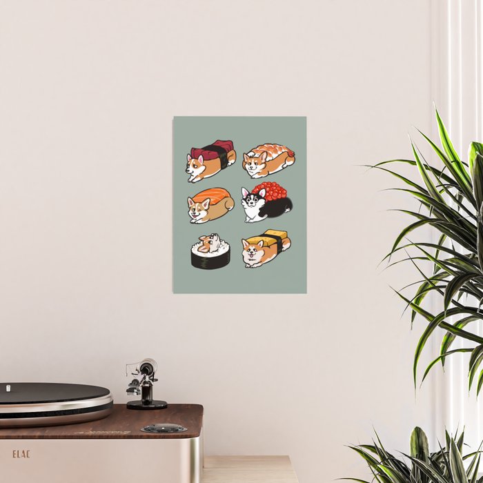Sushi  Corgi Poster Gallery Image 2