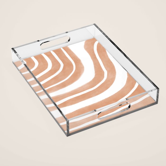 Mid-Century Line Modern Art # 66 Acrylic Tray Gallery Image 1