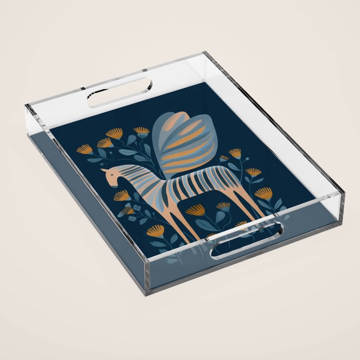 Night Bloom Horse Acrylic Tray Gallery Image 1
