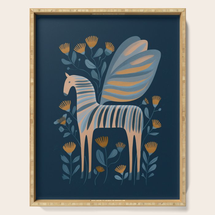 Night Bloom Horse Serving Tray Gallery Image 1