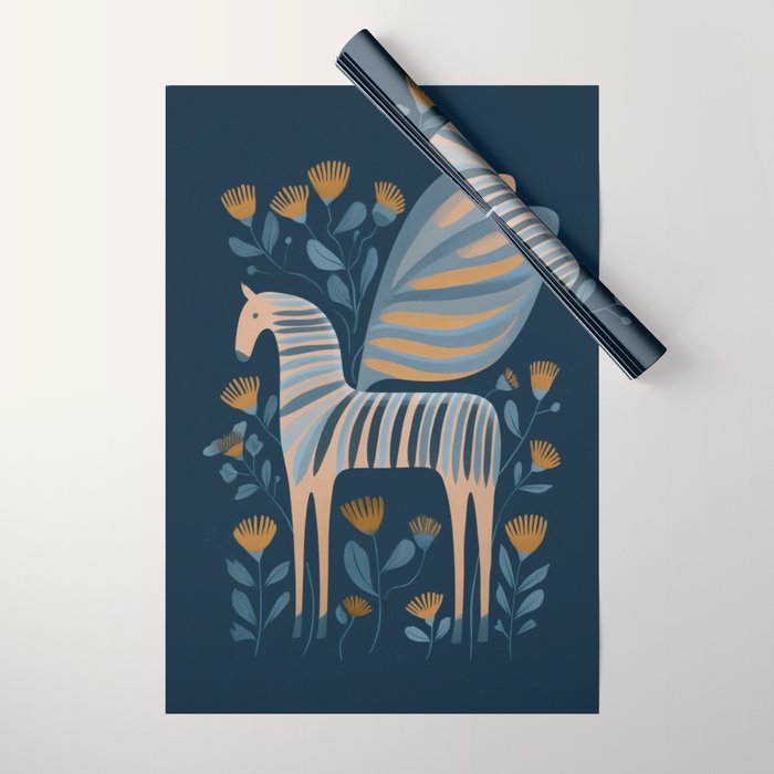Night Bloom Horse Wrapping Paper Gallery Image 1