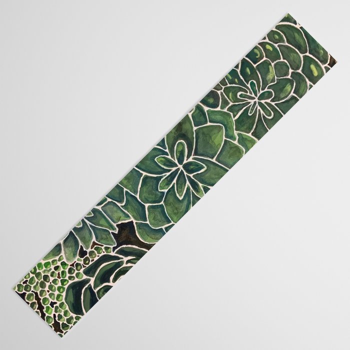 Watercolor Succulents Table Runner Gallery Image 3