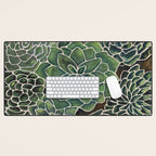 Watercolor Succulents Desk Mat Gallery Image 1