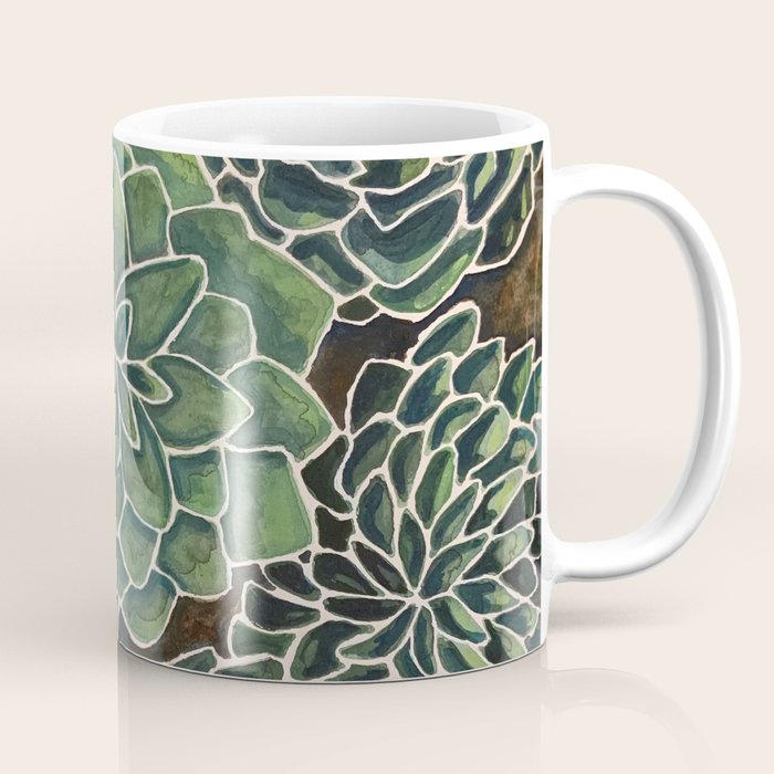 Watercolor Succulents Coffee Mug Gallery Image 1