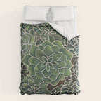 Watercolor Succulents Duvet Cover Gallery Image 6
