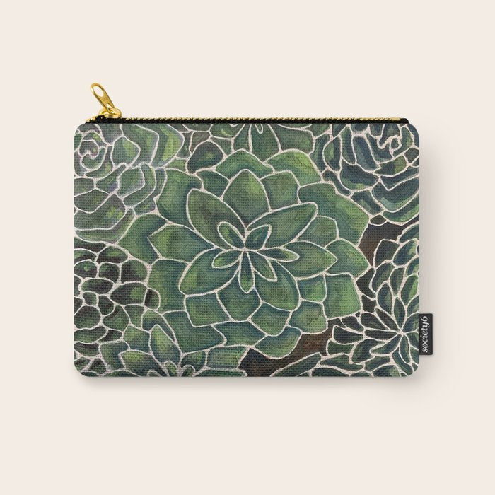Watercolor Succulents Carry All Pouch Gallery Image 1