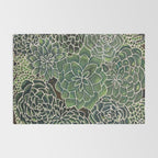 Watercolor Succulents Rug Gallery Image 2