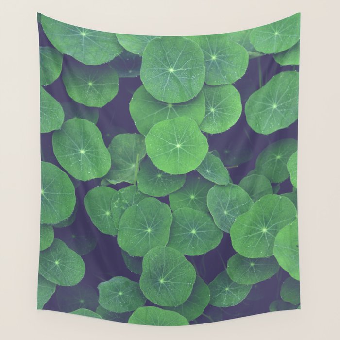 Nasturtium Leaves - botanical leaf plant photograph Wall Tapestry Gallery Image 4