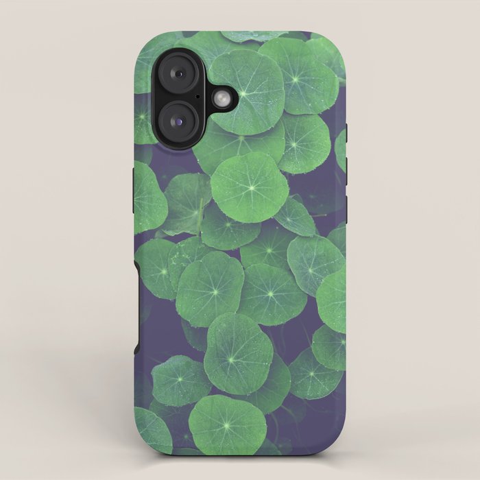 Nasturtium Leaves - botanical leaf plant photograph iPhone Case Gallery Image 1
