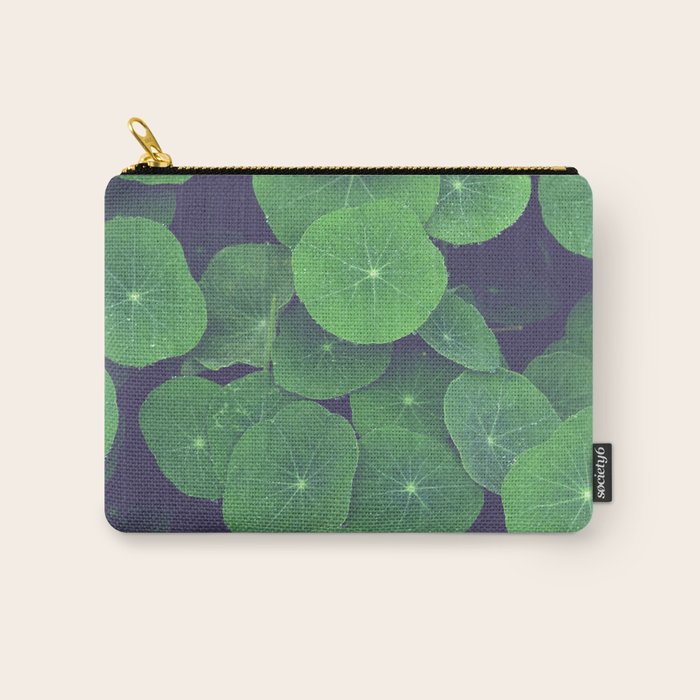Nasturtium Leaves - botanical leaf plant photograph Carry All Pouch Gallery Image 1
