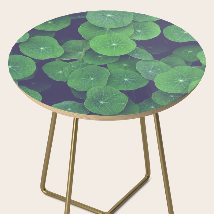 Nasturtium Leaves - botanical leaf plant photograph Side Table Gallery Image 2