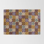 Retro Flowers Check Pattern X Rug Gallery Image 2