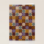 Retro Flowers Check Pattern X Stationery Card Gallery Image 2