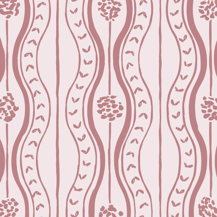 Wavy lines and tiny blooms - dusty rose old pink tones pattern Coffee Mug Gallery Image 2