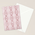 Wavy lines and tiny blooms - dusty rose old pink tones pattern Stationery Card Gallery Image 2